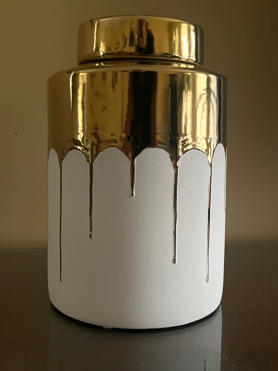 11" Gold Drip Ginger Jar – Perfect Wedding/Housewarming Gift! - photo 5