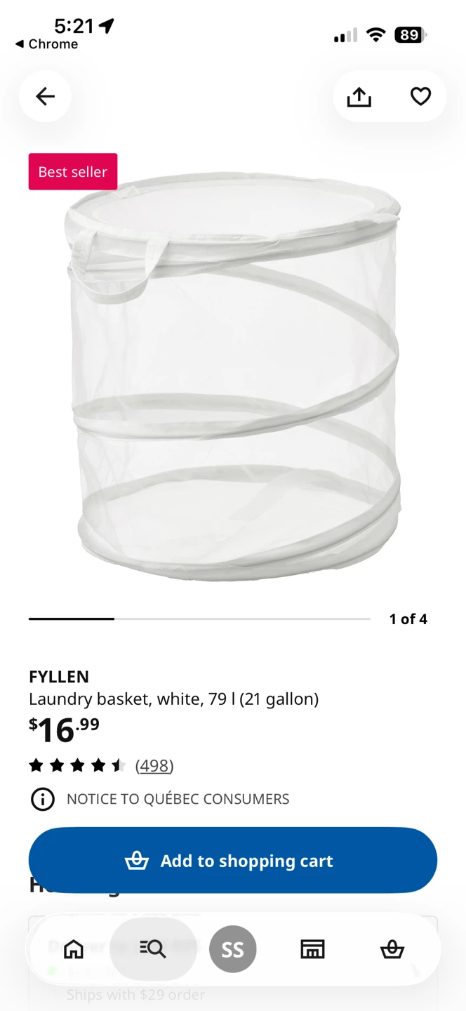 IKEA FYLLEN Laundry Basket - photo 2