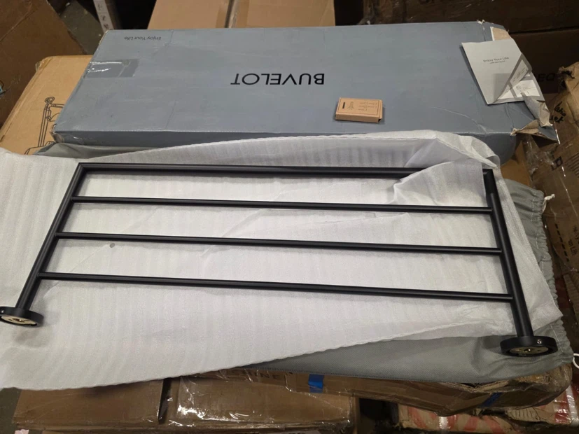 Towel Racks for Bathroom, Black Towel Shelf, Wall Mounted