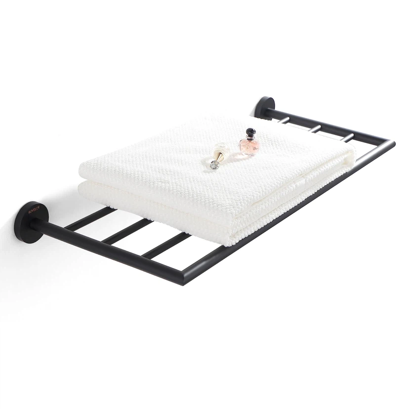 Towel Racks for Bathroom, Black Towel Shelf, Wall Mounted - photo 2