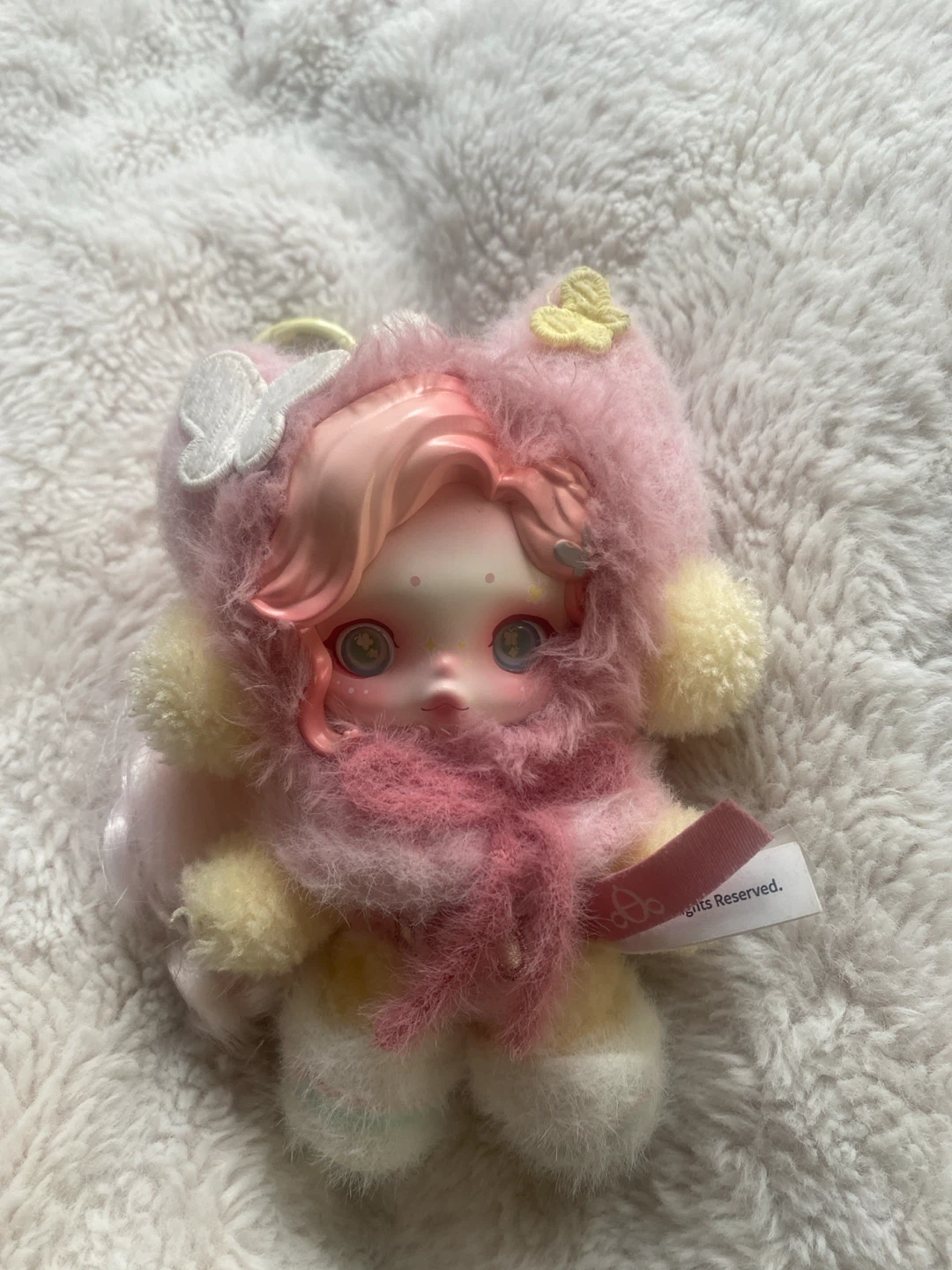 Fluttershy Popmart fuzzy keychain authentic without box