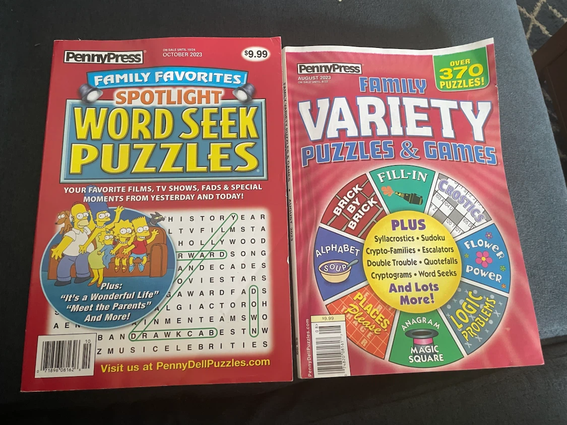 Word search and variety puzzle and game books