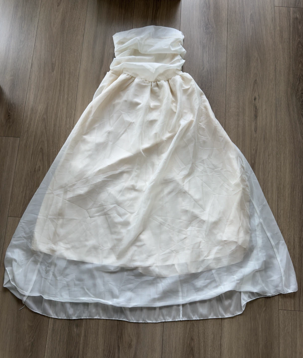 Cream Strapless Maxi Dress - photo 3