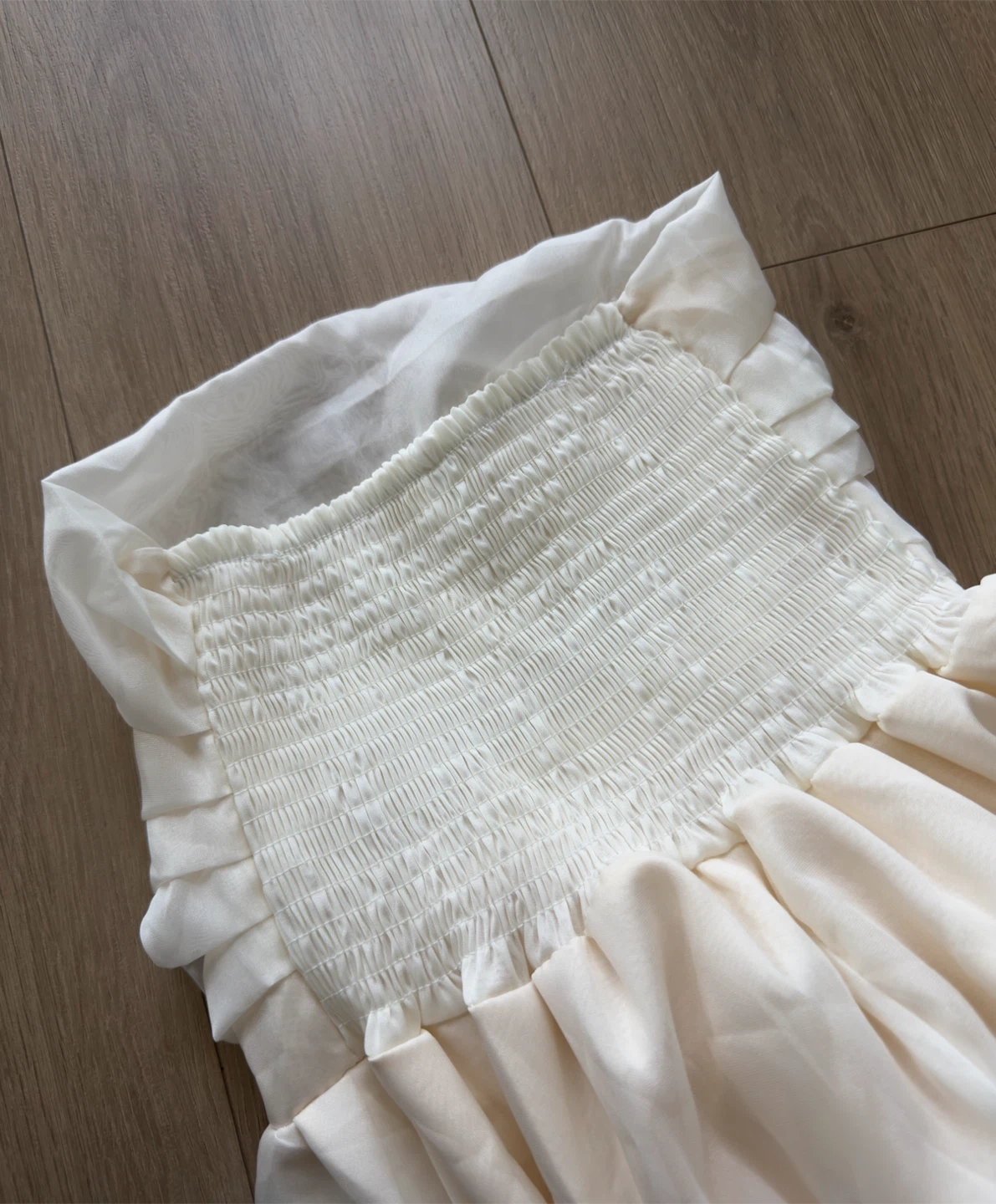 Cream Strapless Maxi Dress - photo 4