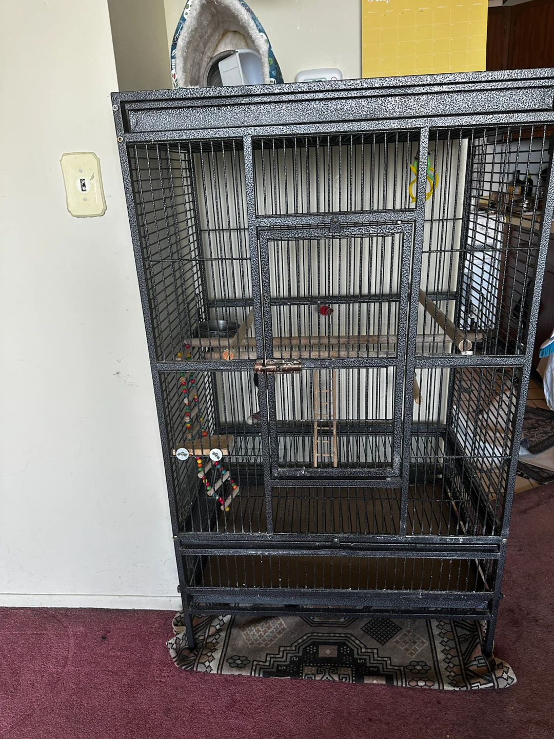 Large Black Metal Bird Cage - photo 2