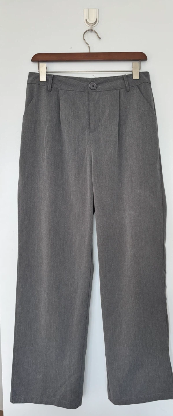 grey high waisted straight pants - photo 2