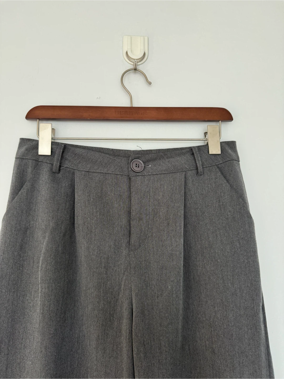 grey high waisted straight pants - photo 4