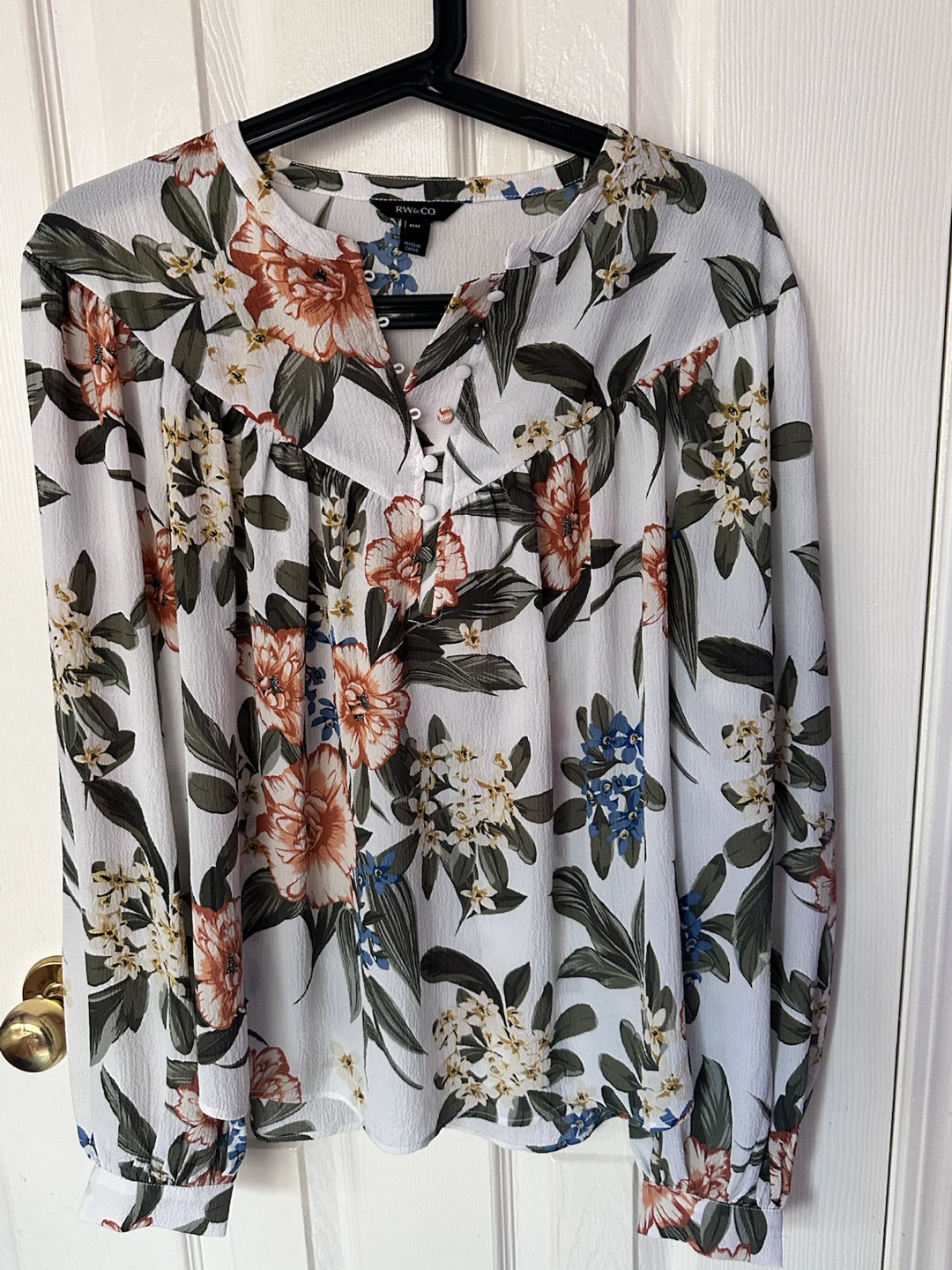 RW & CO. Women's Floral Blouse - Size Medium