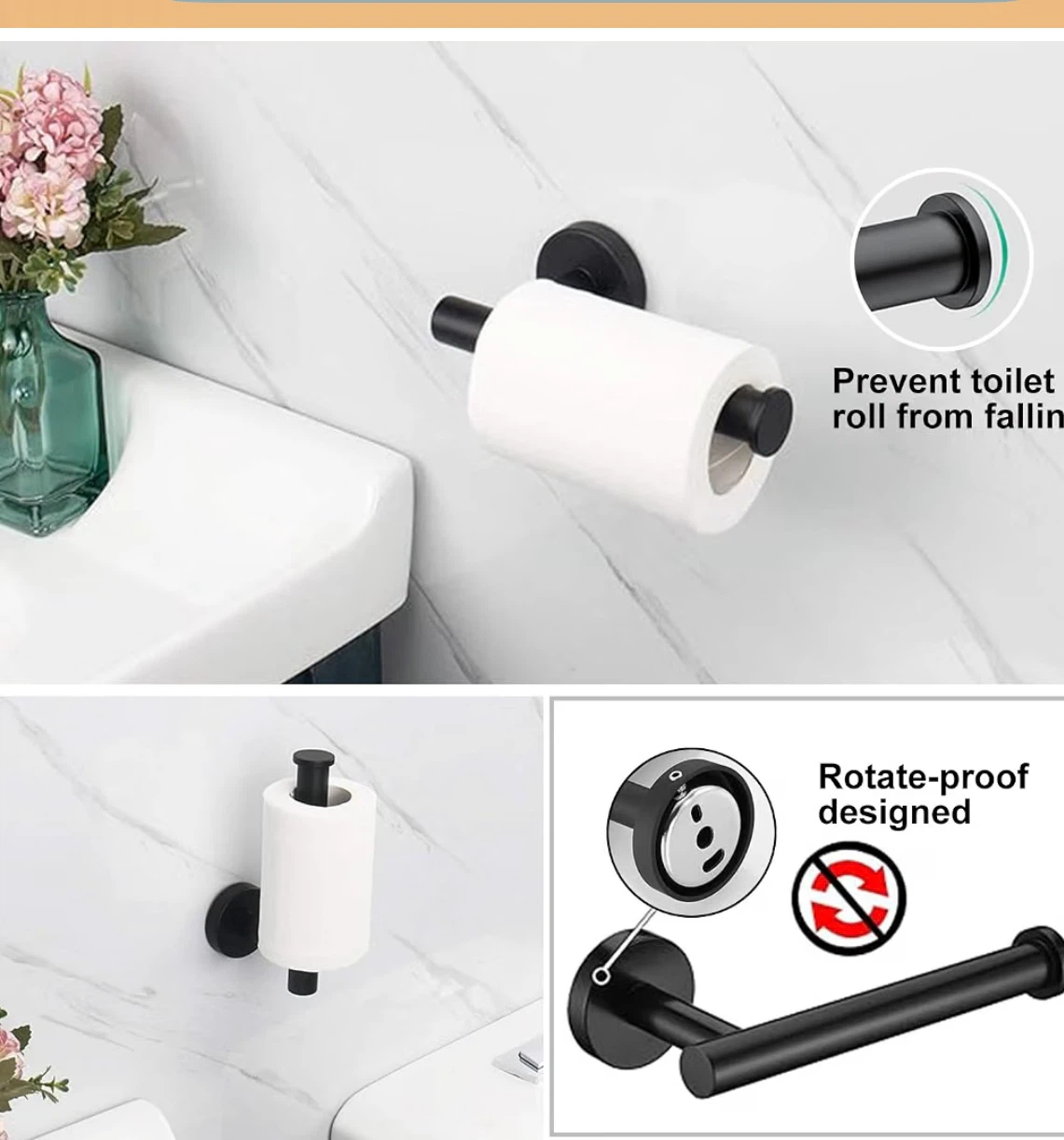 Black Bathroom Hardware Set of 5 Pieces - photo 3
