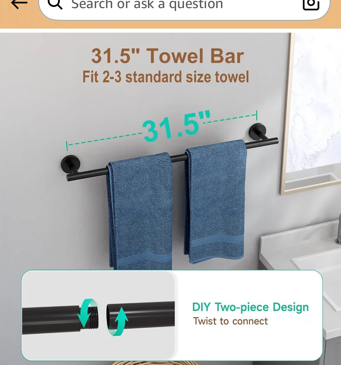 Black Bathroom Hardware Set of 5 Pieces - photo 4