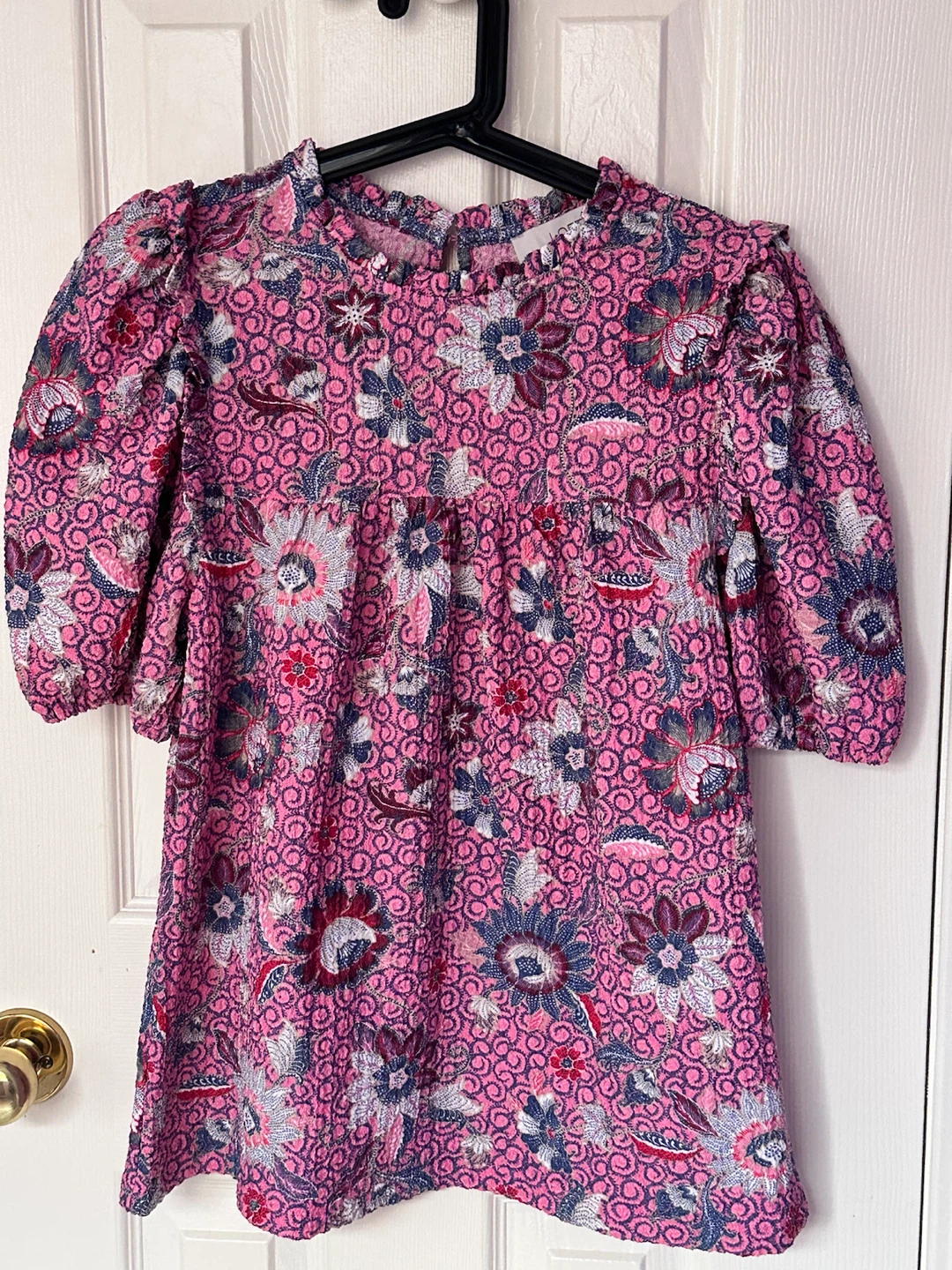 LOFT Pink Floral Puff Sleeve Blouse - Size Medium