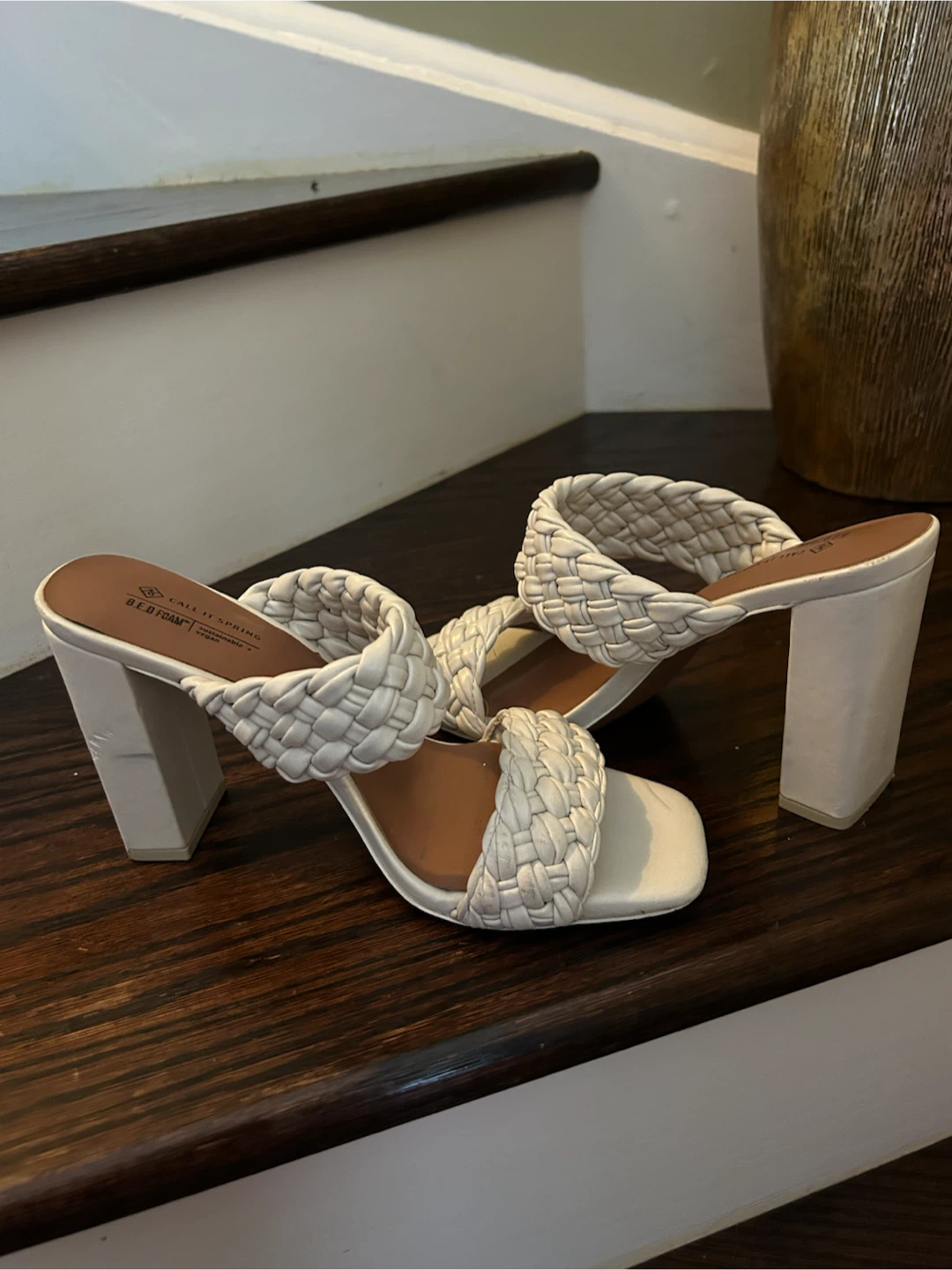 White Braided Heeled Sandals - Call It Spring - photo 3