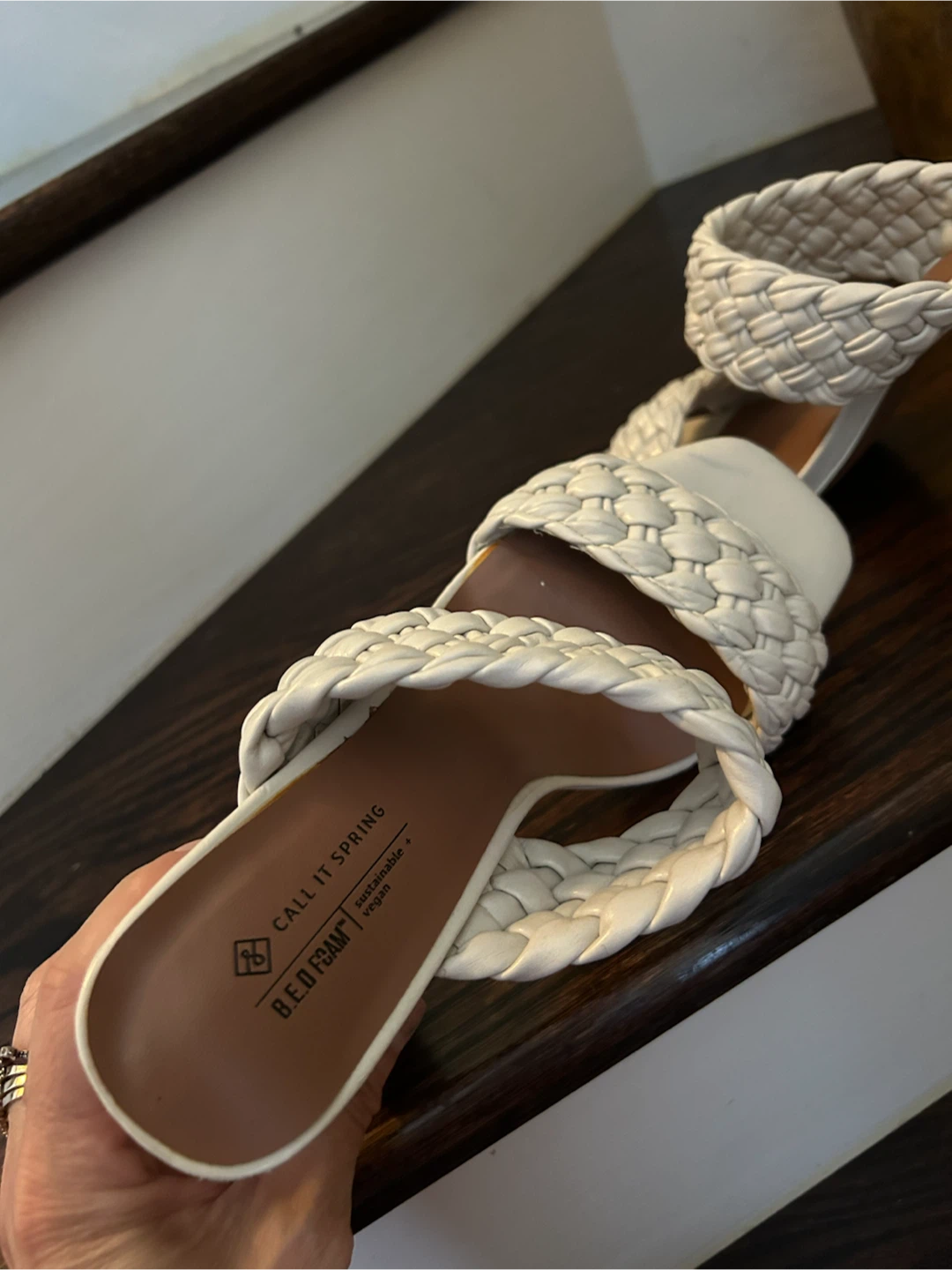 White Braided Heeled Sandals - Call It Spring - photo 4