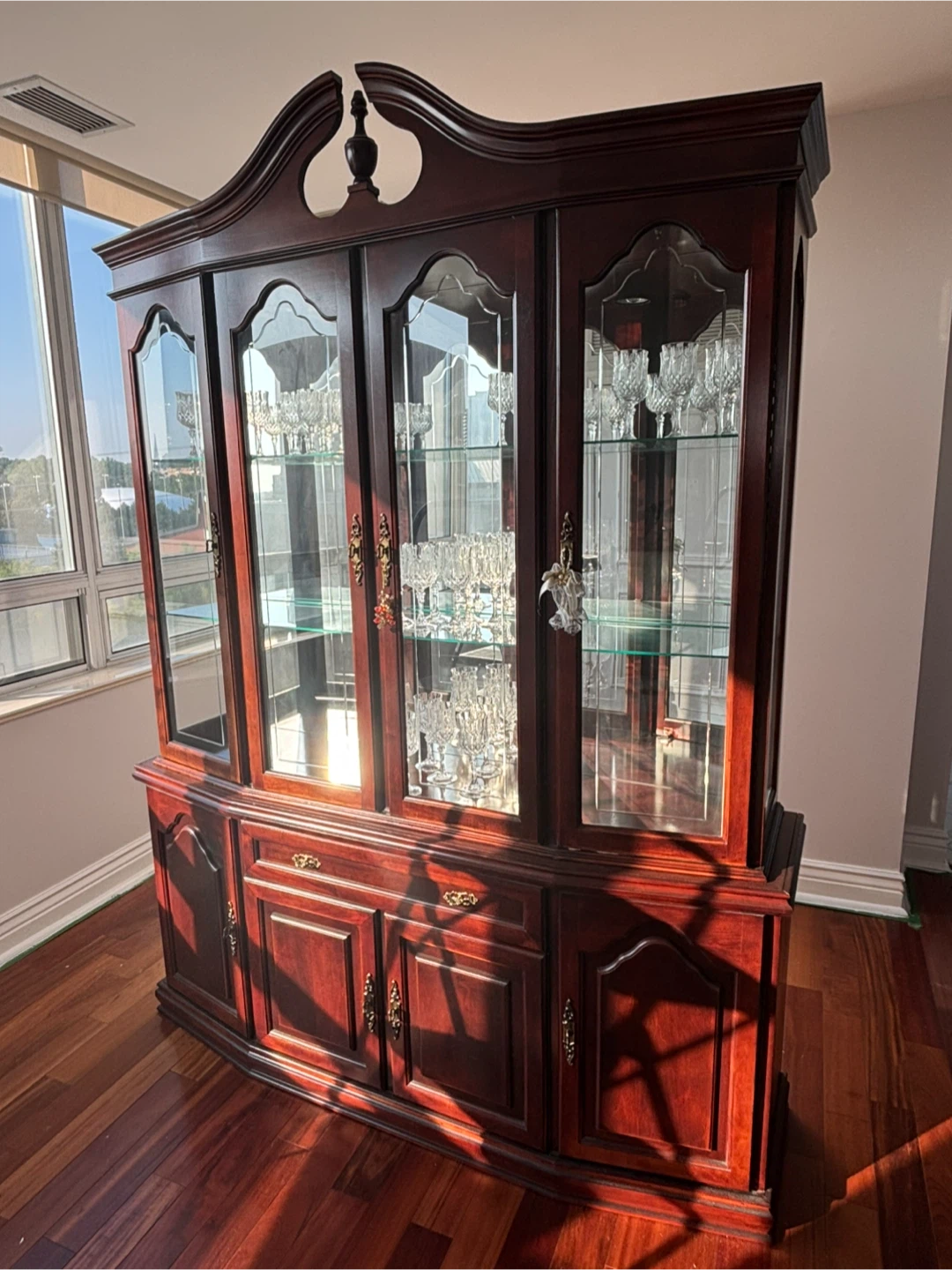 Dark Wood Dining Table with Chairs and China Cabinet - photo 4