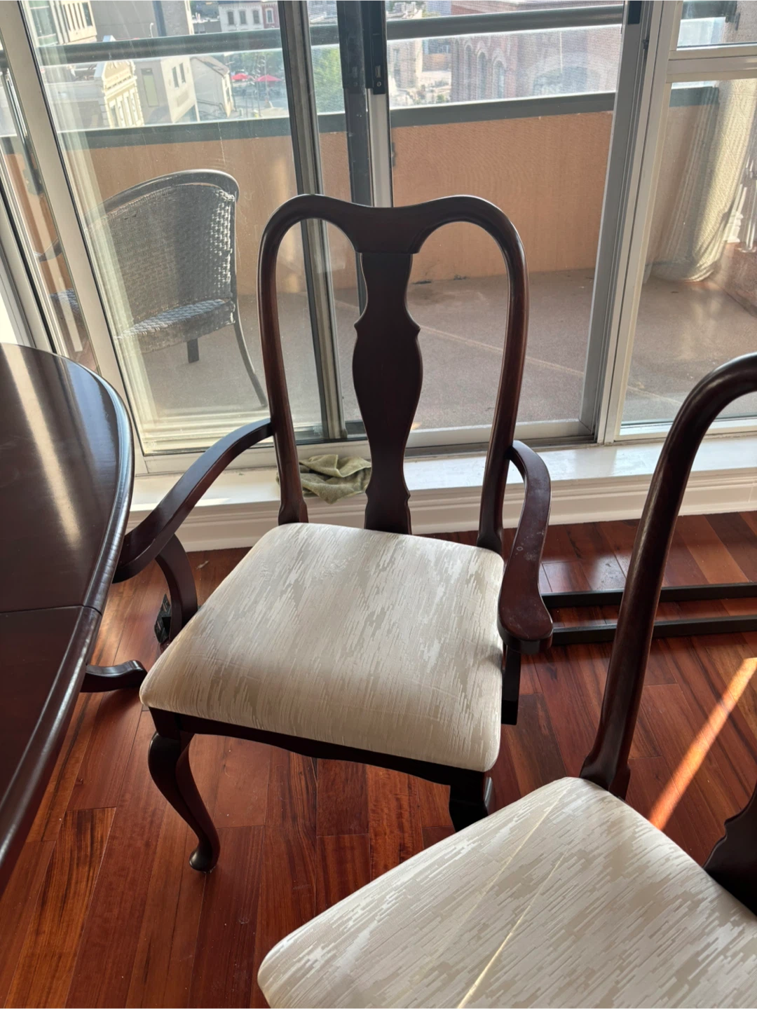 Dark Wood Dining Table with Chairs and China Cabinet - photo 5