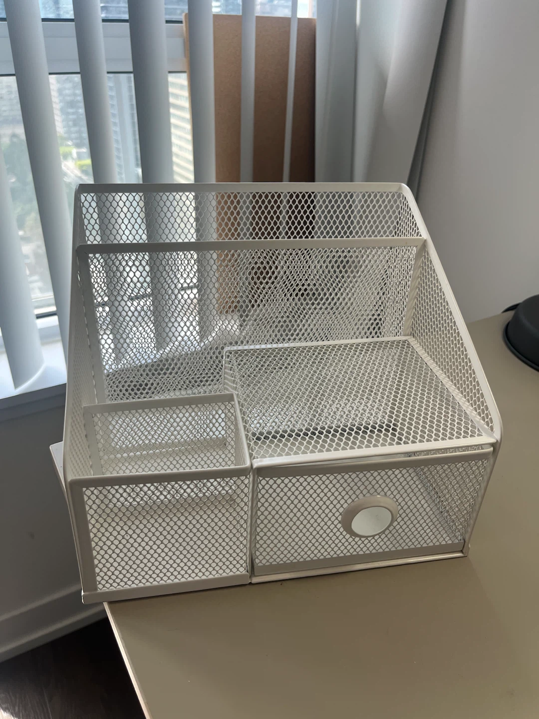 IKEA White Mesh Desk Organizer with Drawer