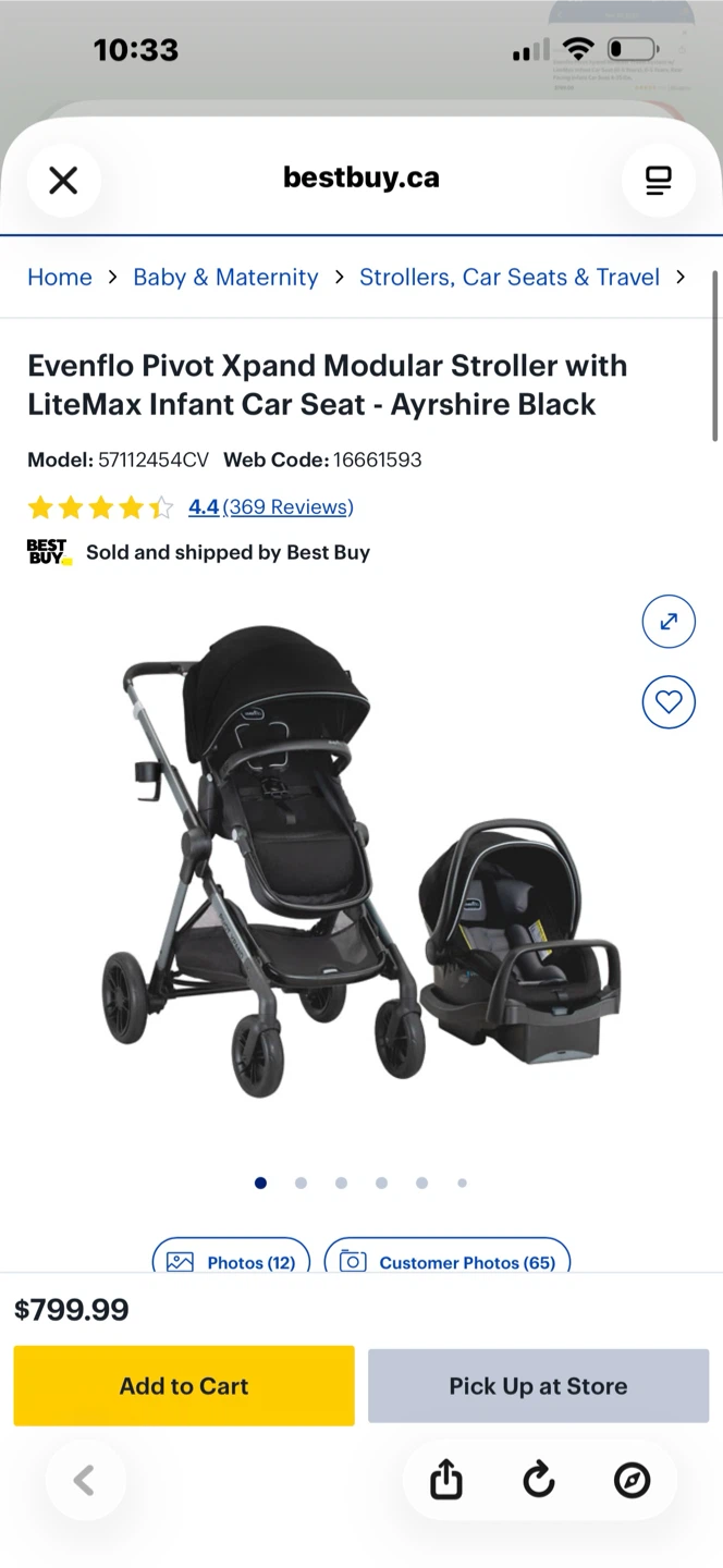 Evenflo Pivot Xpand Modular Stroller and LiteMax Car Seat