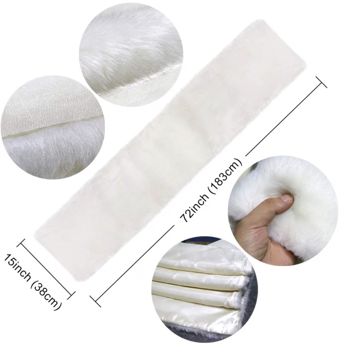 Christmas Table Runner White Faux Fur Table Runners Long - photo 2