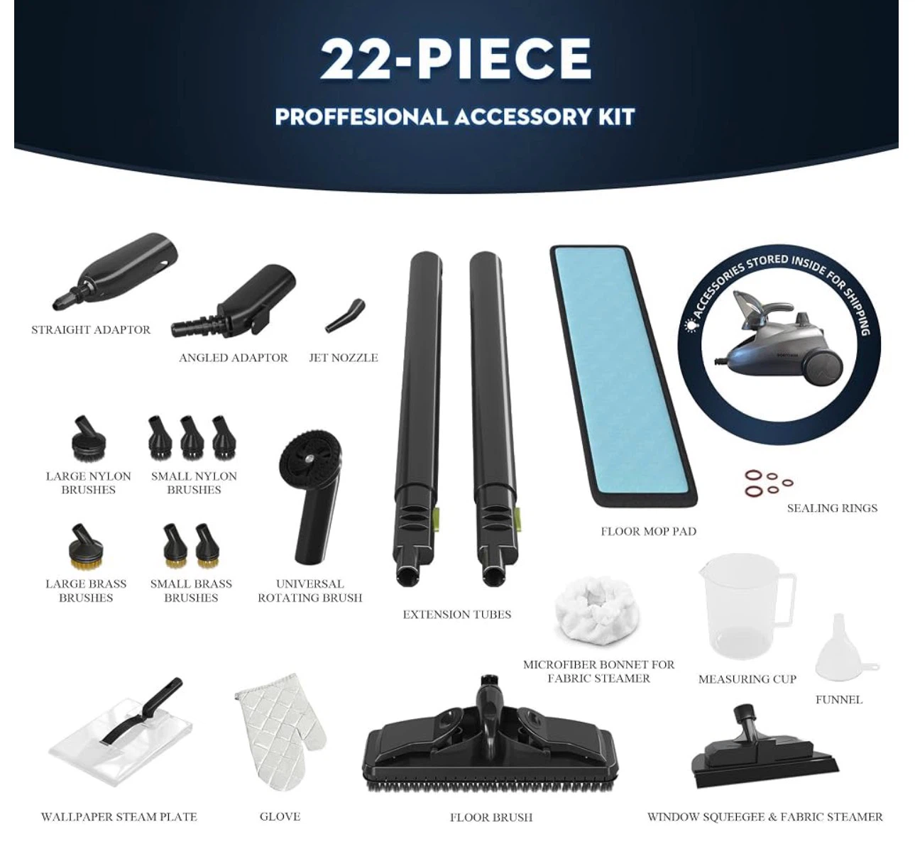 Goatclean Steam Cleaner 22-Piece Set - photo 4