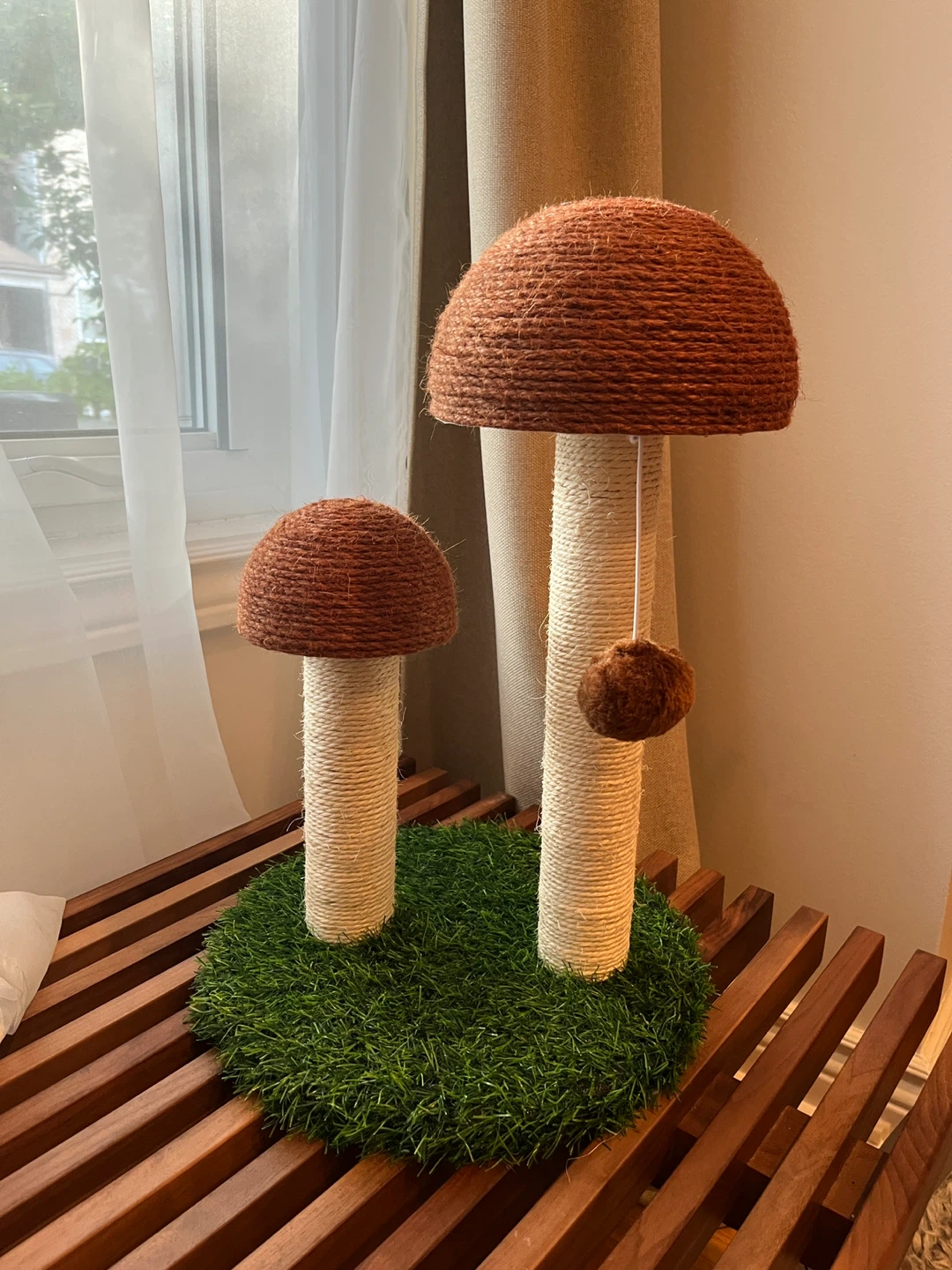 Mushroom cat scratching post