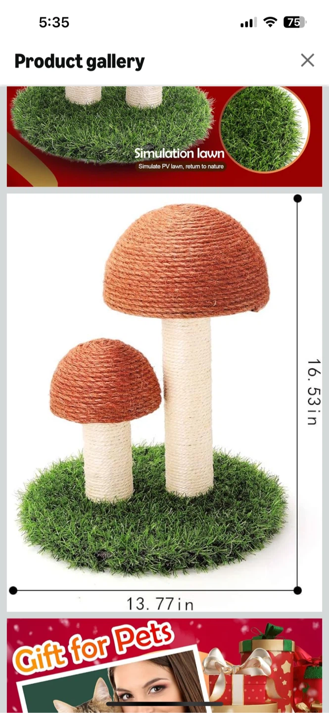 Mushroom cat scratching post - photo 3