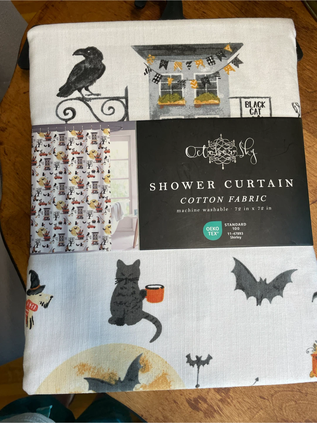 October Sky Halloween Shower Curtain