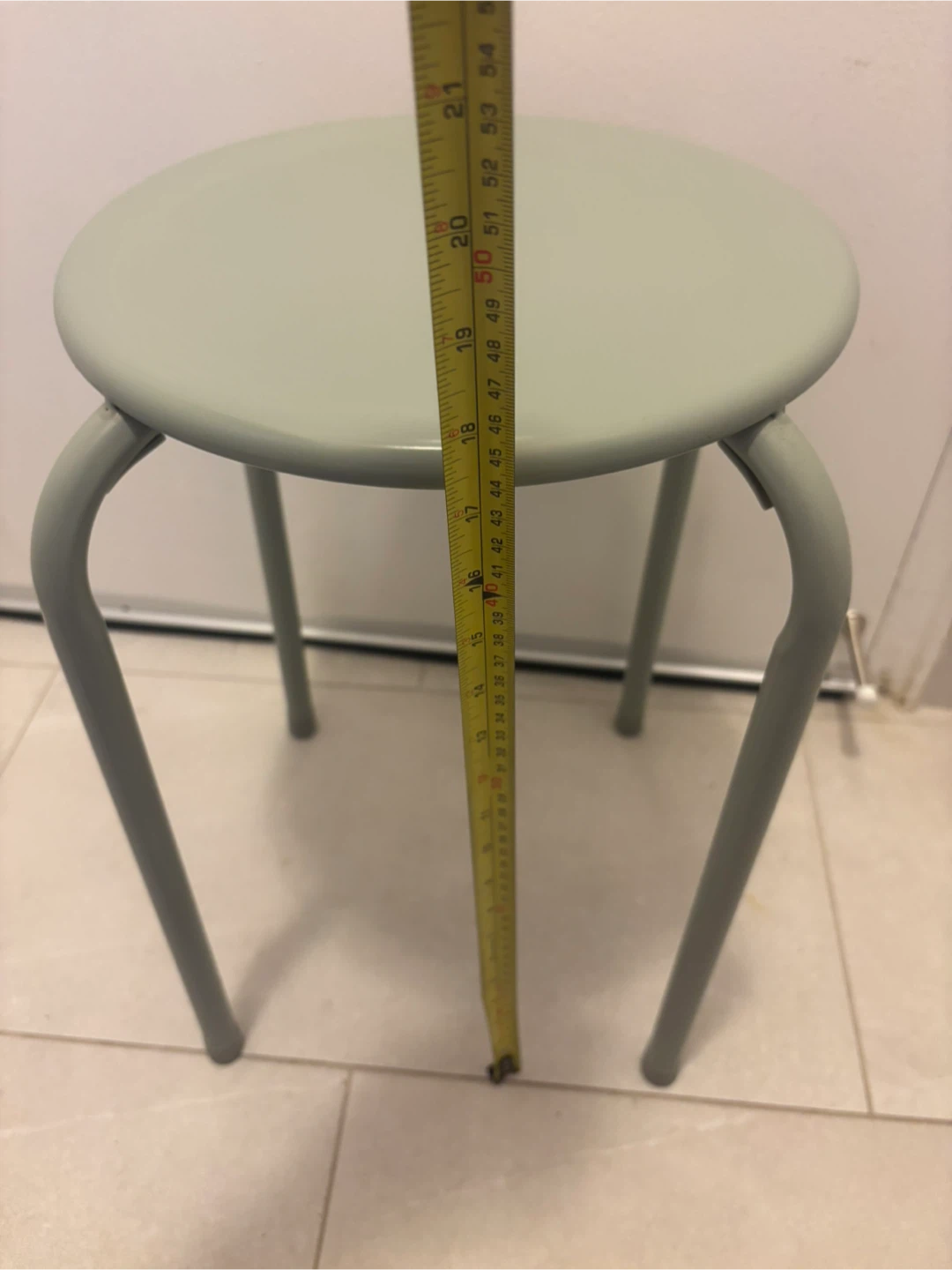 MOVING - Sage Green Metal Stool - photo 3