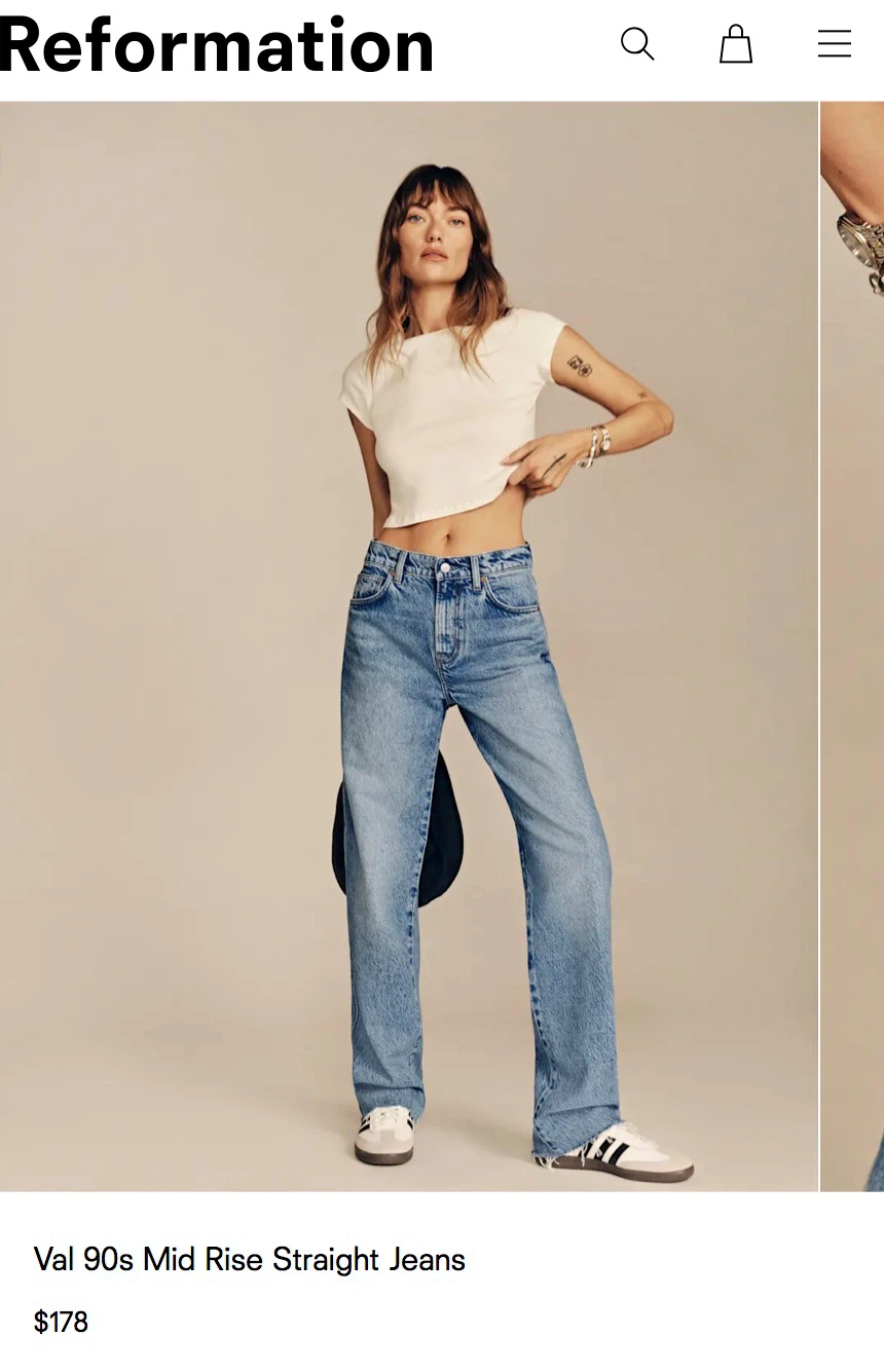 Reformation Val 90s Mid Rise Straight Jeans
