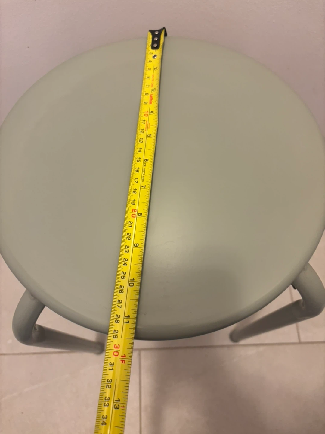 MOVING - Sage Green Metal Stool - photo 2