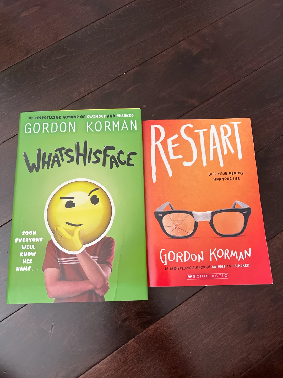 Two Gordon Korman Books: Whatshisface and Restart