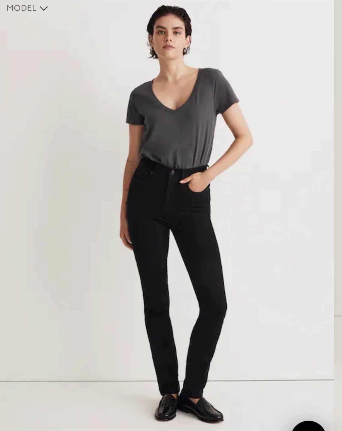 Madewell mid-Rise Stove Pipe Black Jeans