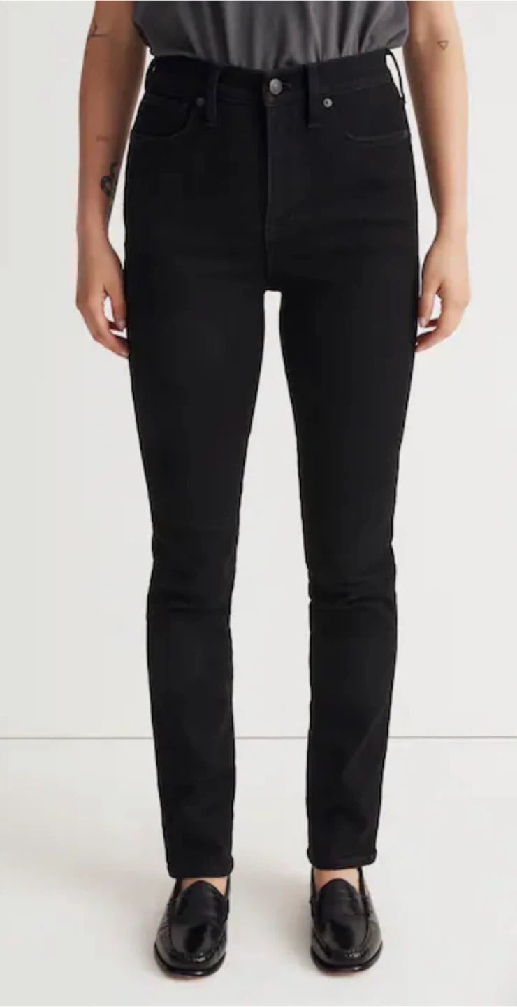 Madewell mid-Rise Stove Pipe Black Jeans - photo 2