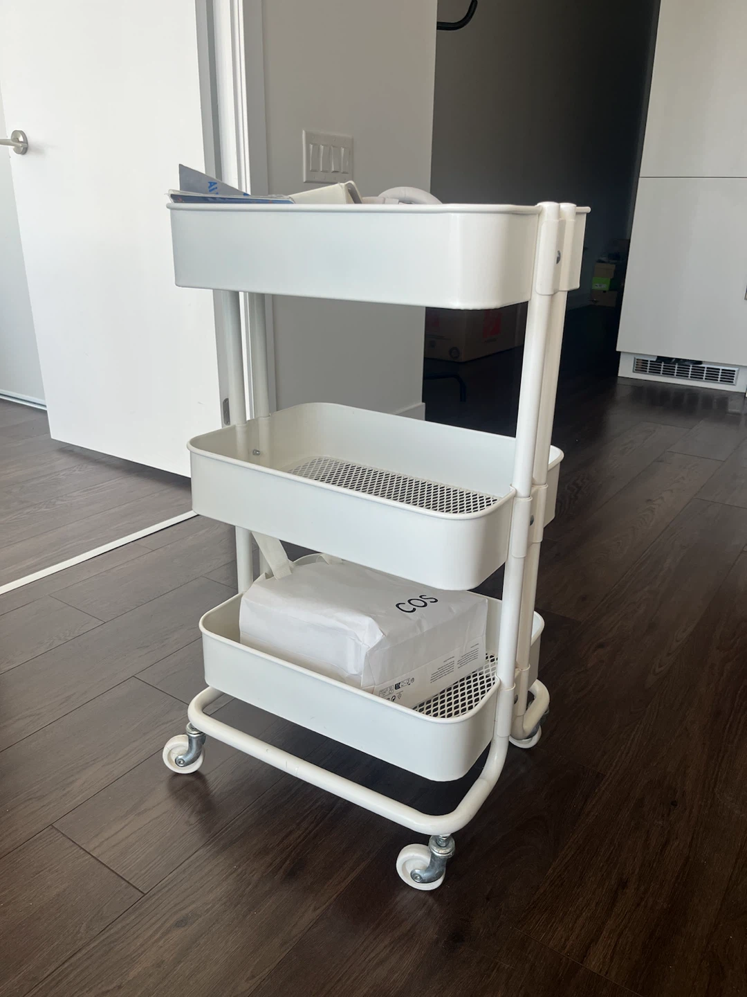 IKEA White 3-Tier Rolling Storage Cart
