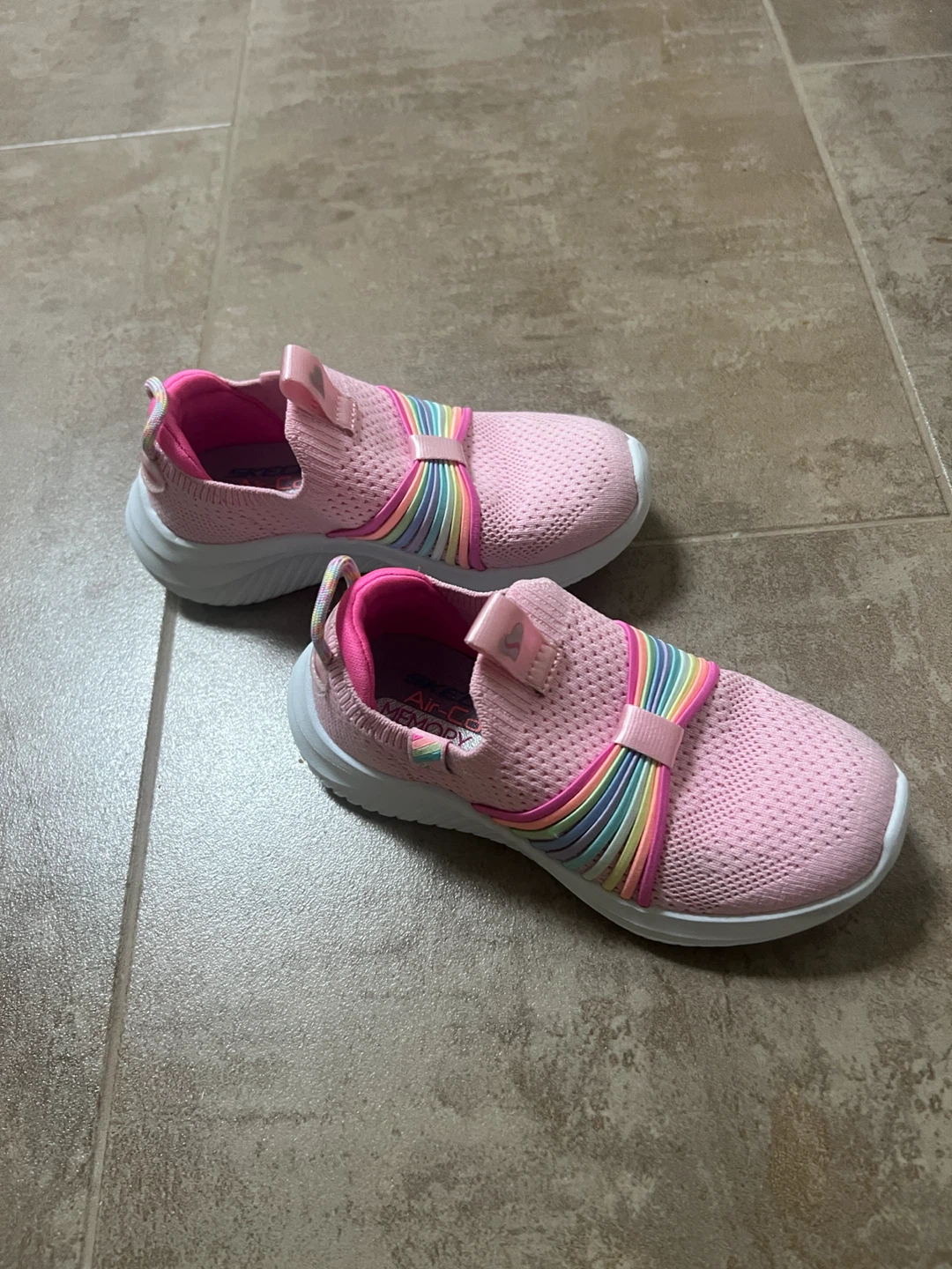 Skechers Pink Rainbow Slip-On Sneakers - Toddler Size 10.5