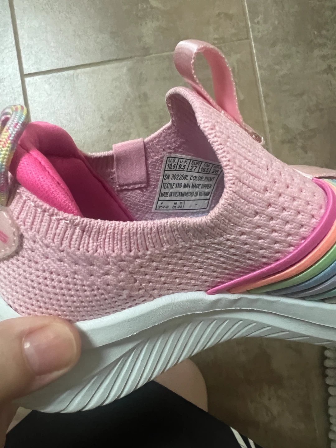 Skechers Pink Rainbow Slip-On Sneakers - Toddler Size 10.5 - photo 3