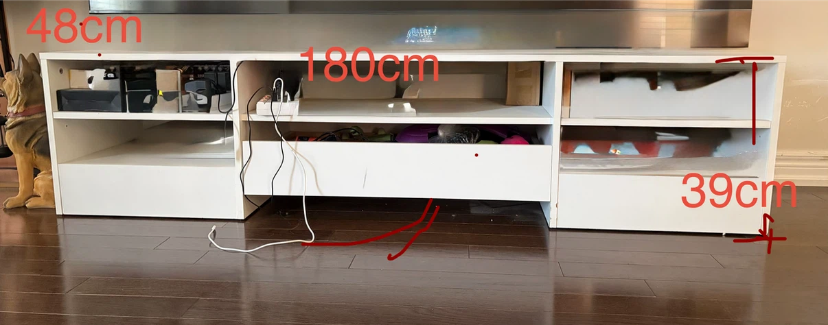 White Entertainment Unit TV Stand 180cm