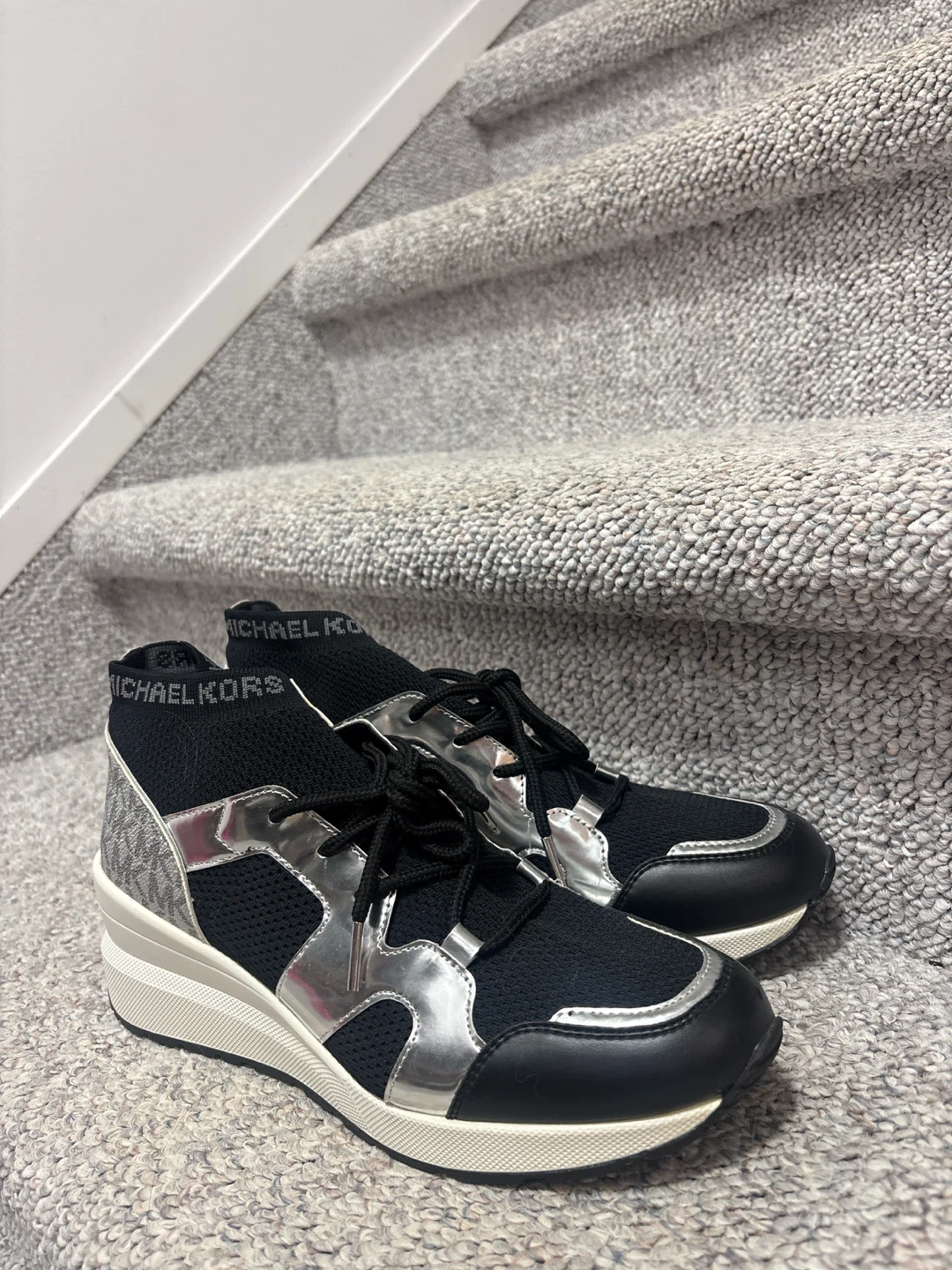 Brand new Michael Kors Women's Black & Silver Sneakers