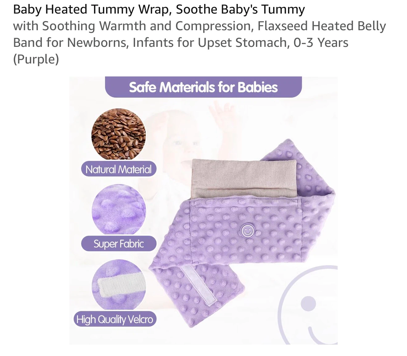 Baby Heated Tummy Wrap - Purple