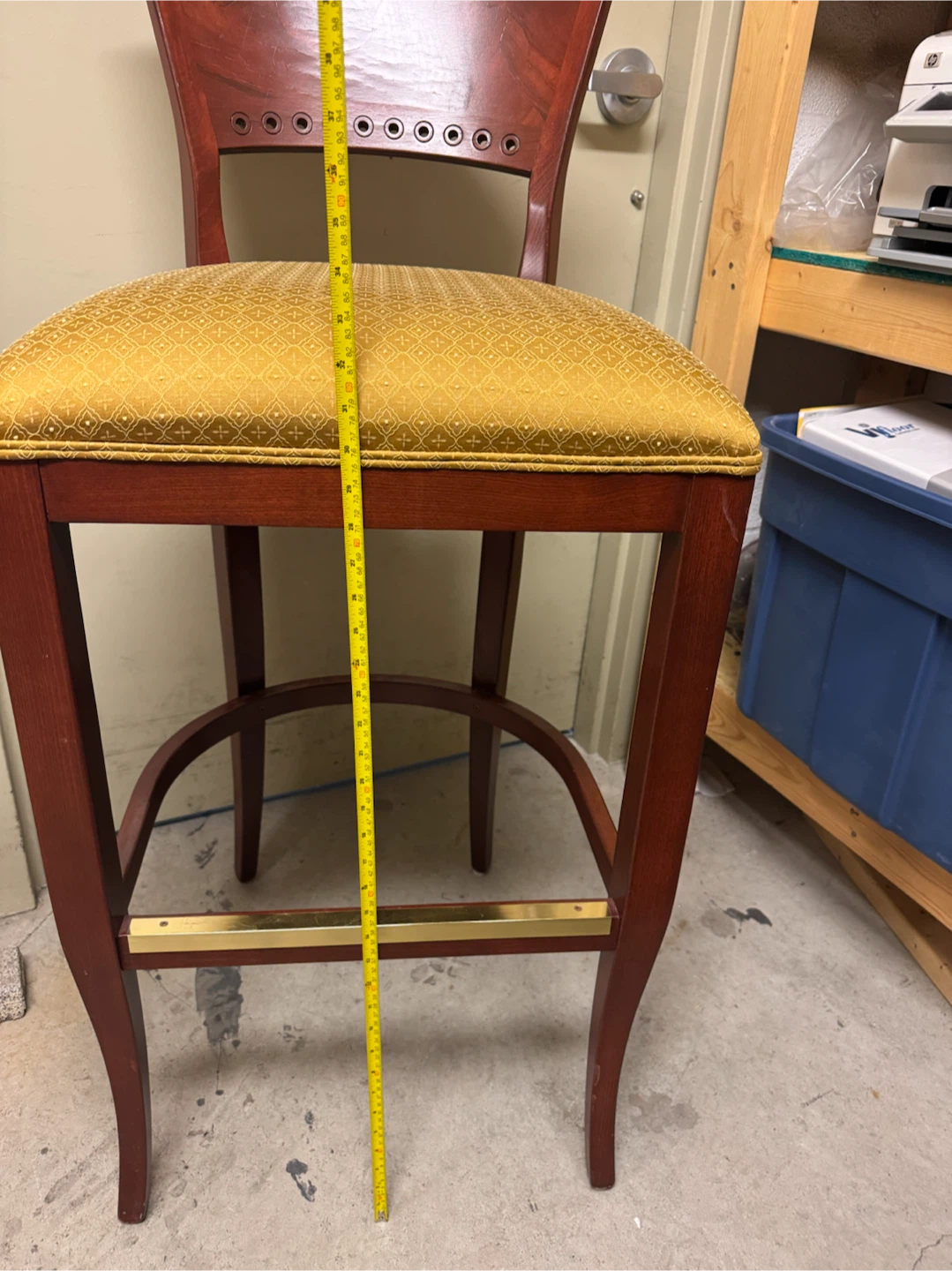Bar Stool with Yellow Upholstery - photo 2