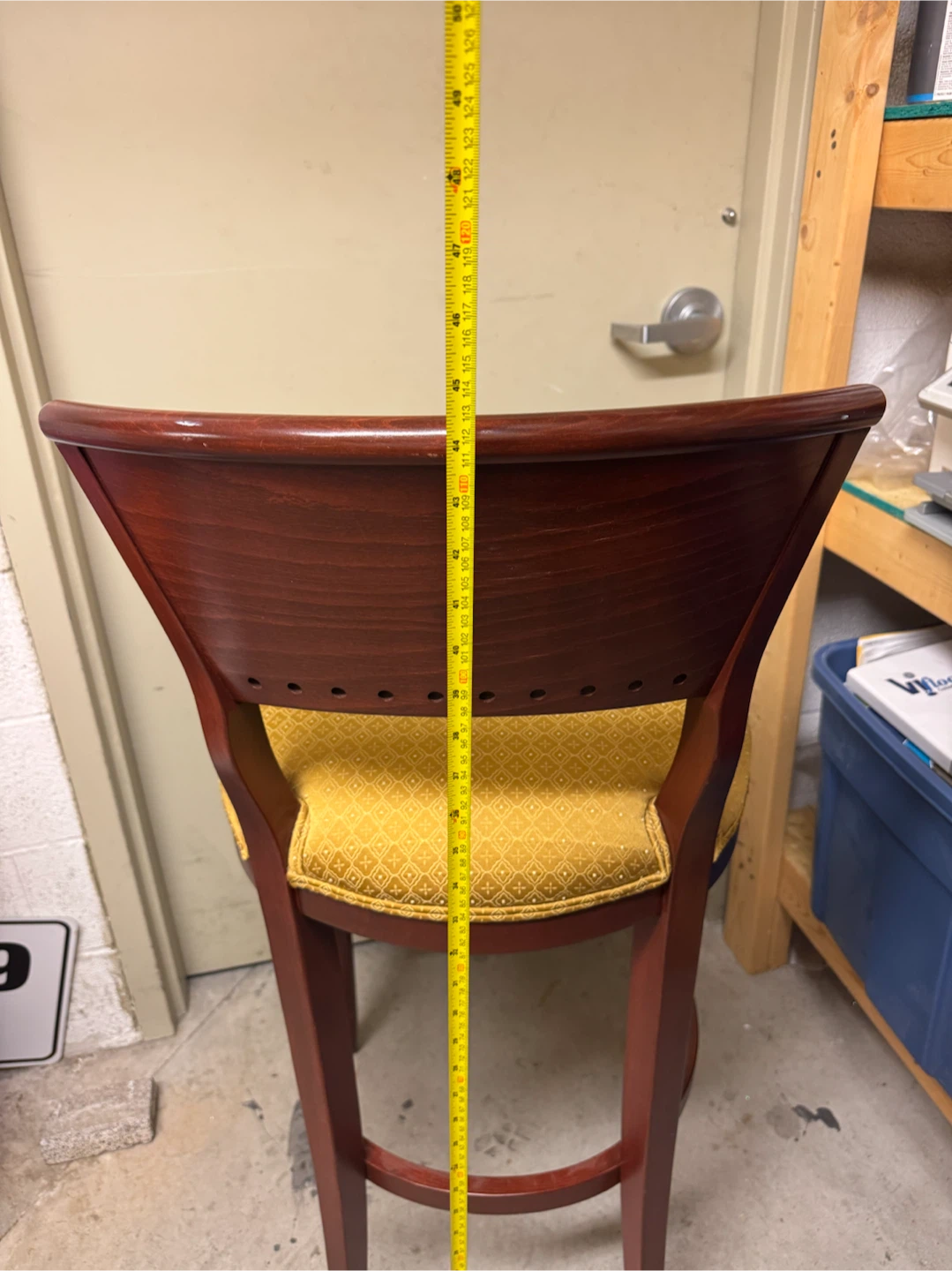 Bar Stool with Yellow Upholstery - photo 3