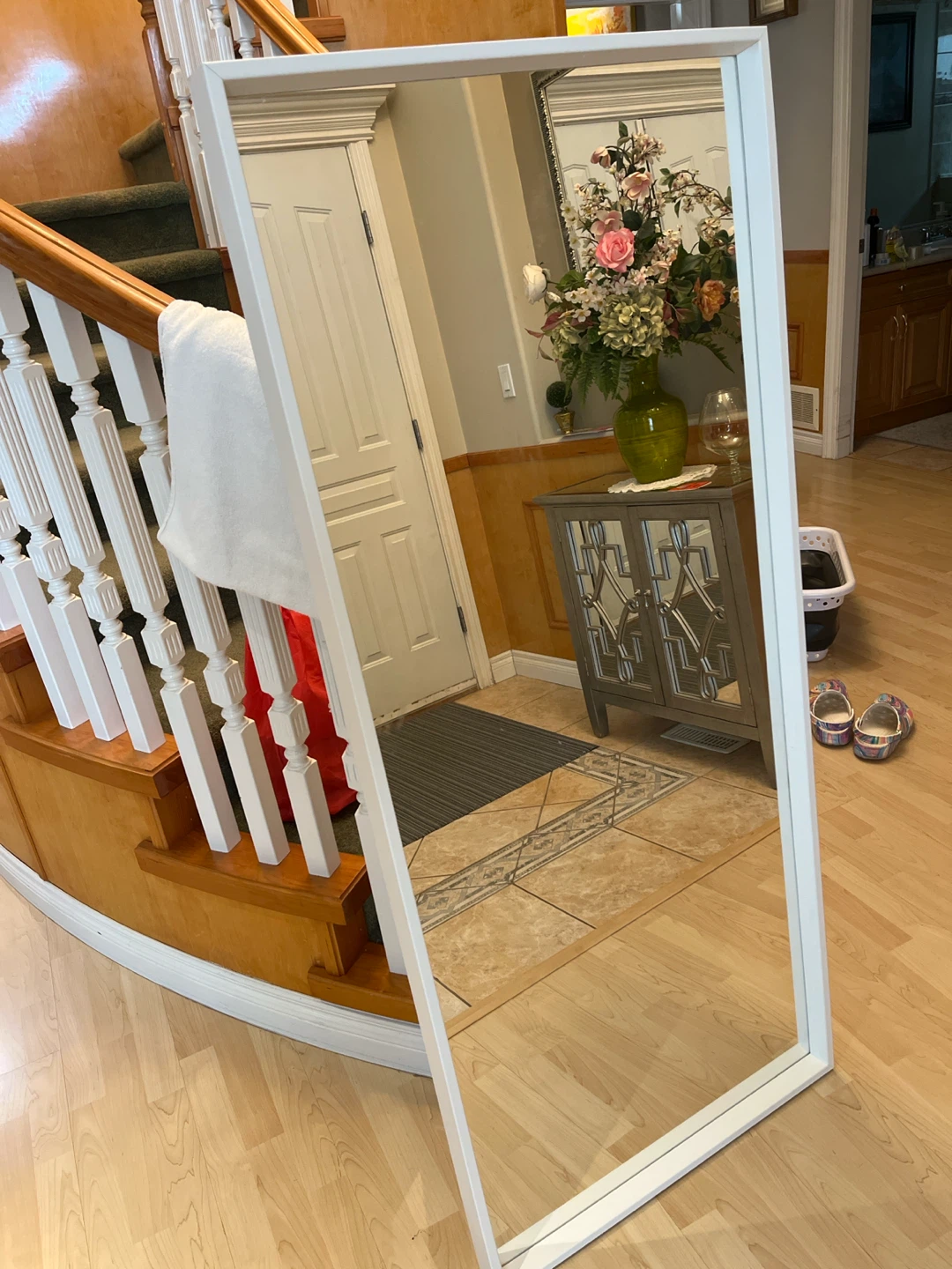 White Framed Full Length Mirror
