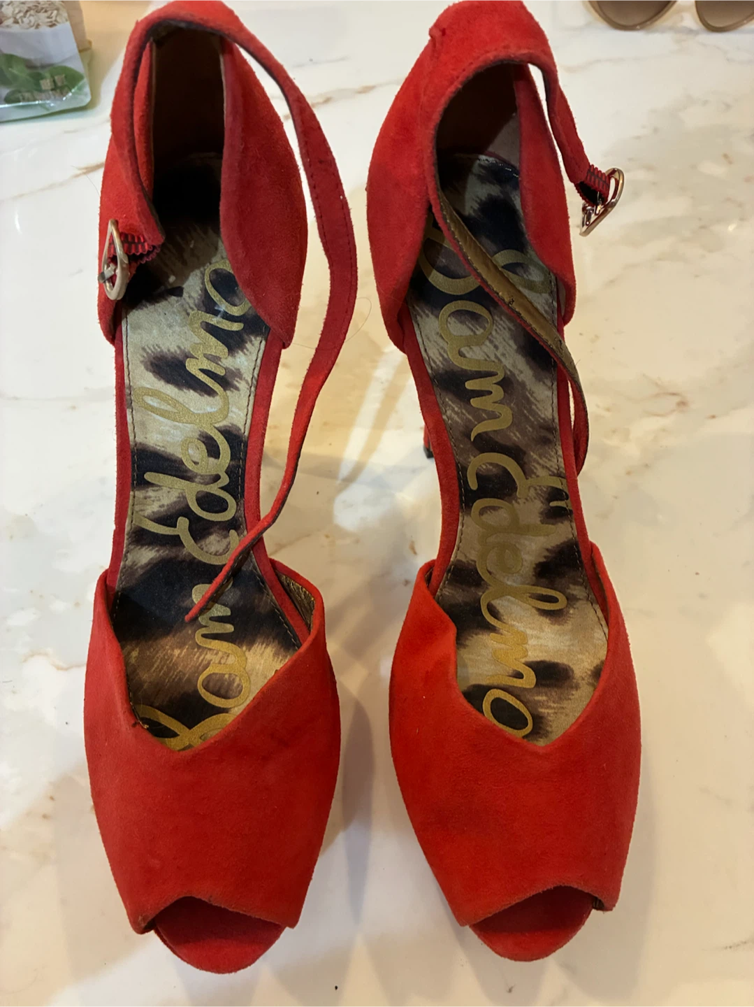 Sam Edelman Marina Red Suede Platform Heels – Sz 9?