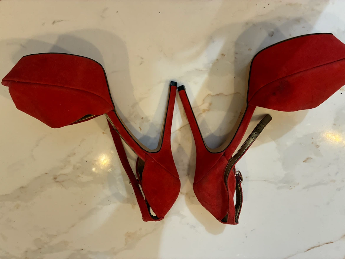 Sam Edelman Marina Red Suede Platform Heels – Sz 9? - photo 2