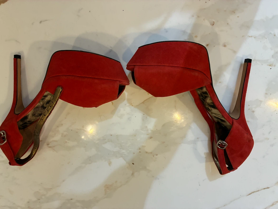 Sam Edelman Marina Red Suede Platform Heels – Sz 9? - photo 3