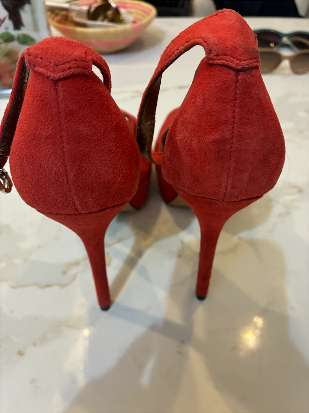 Sam Edelman Marina Red Suede Platform Heels – Sz 9? - photo 4