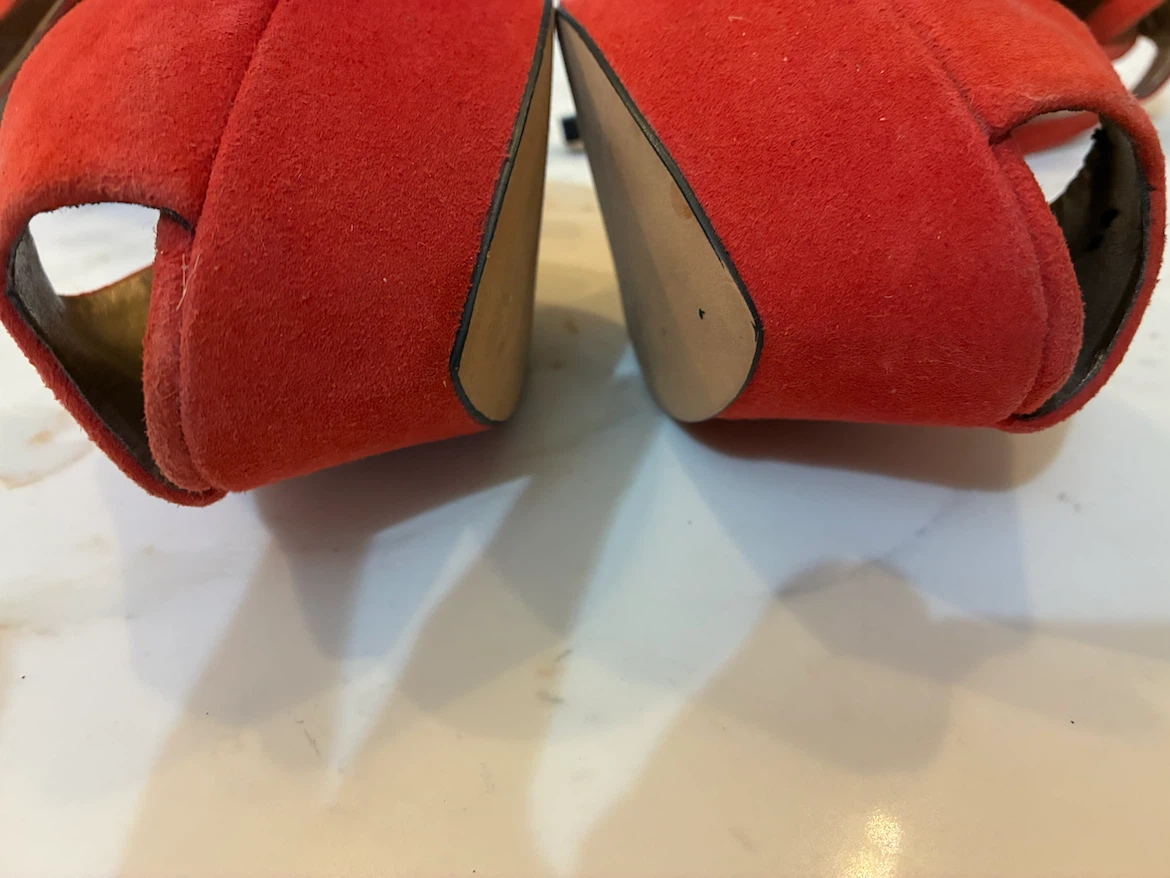 Sam Edelman Marina Red Suede Platform Heels – Sz 9? - photo 5