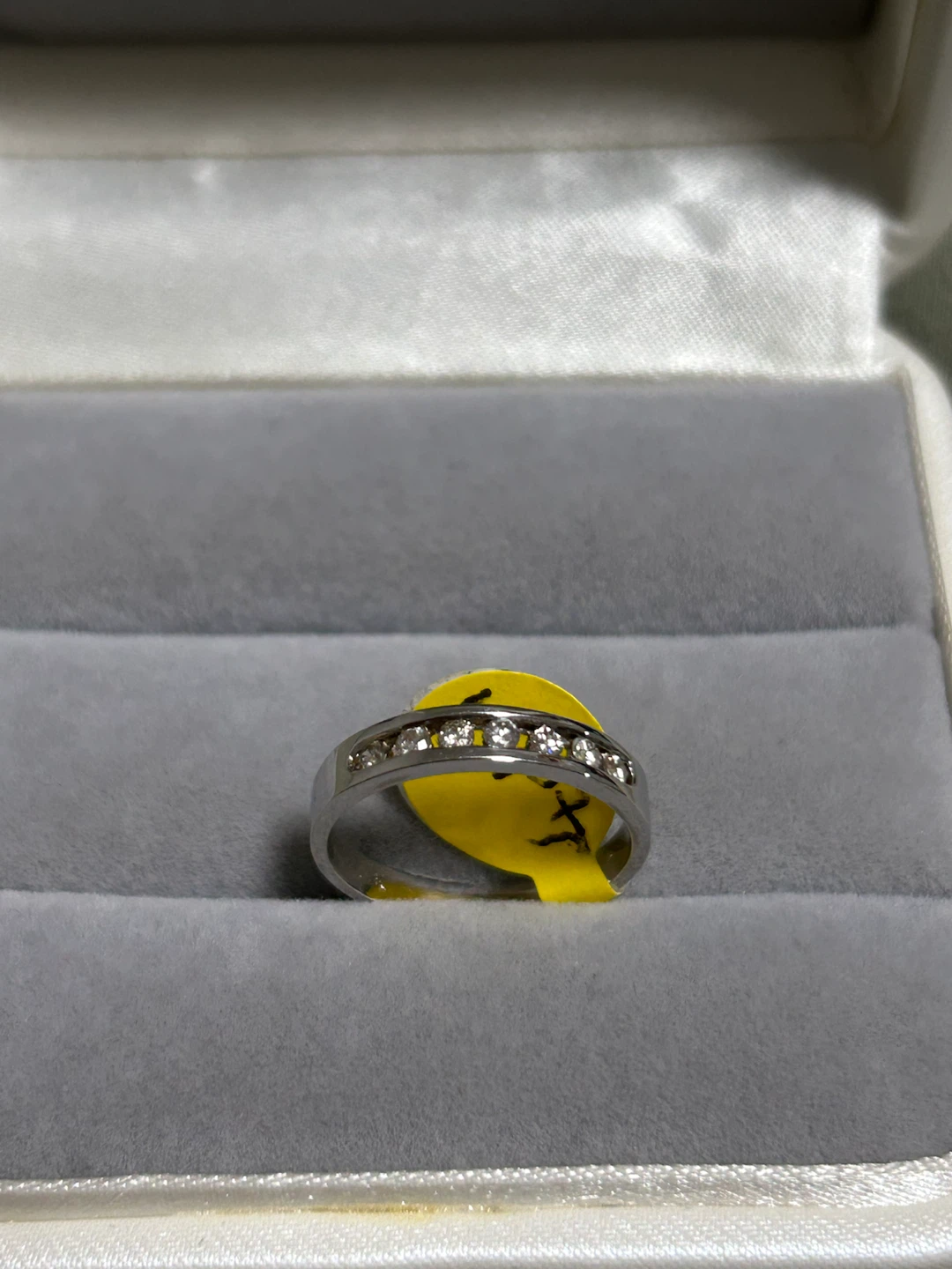 Channel Set Diamond Band White Gold
