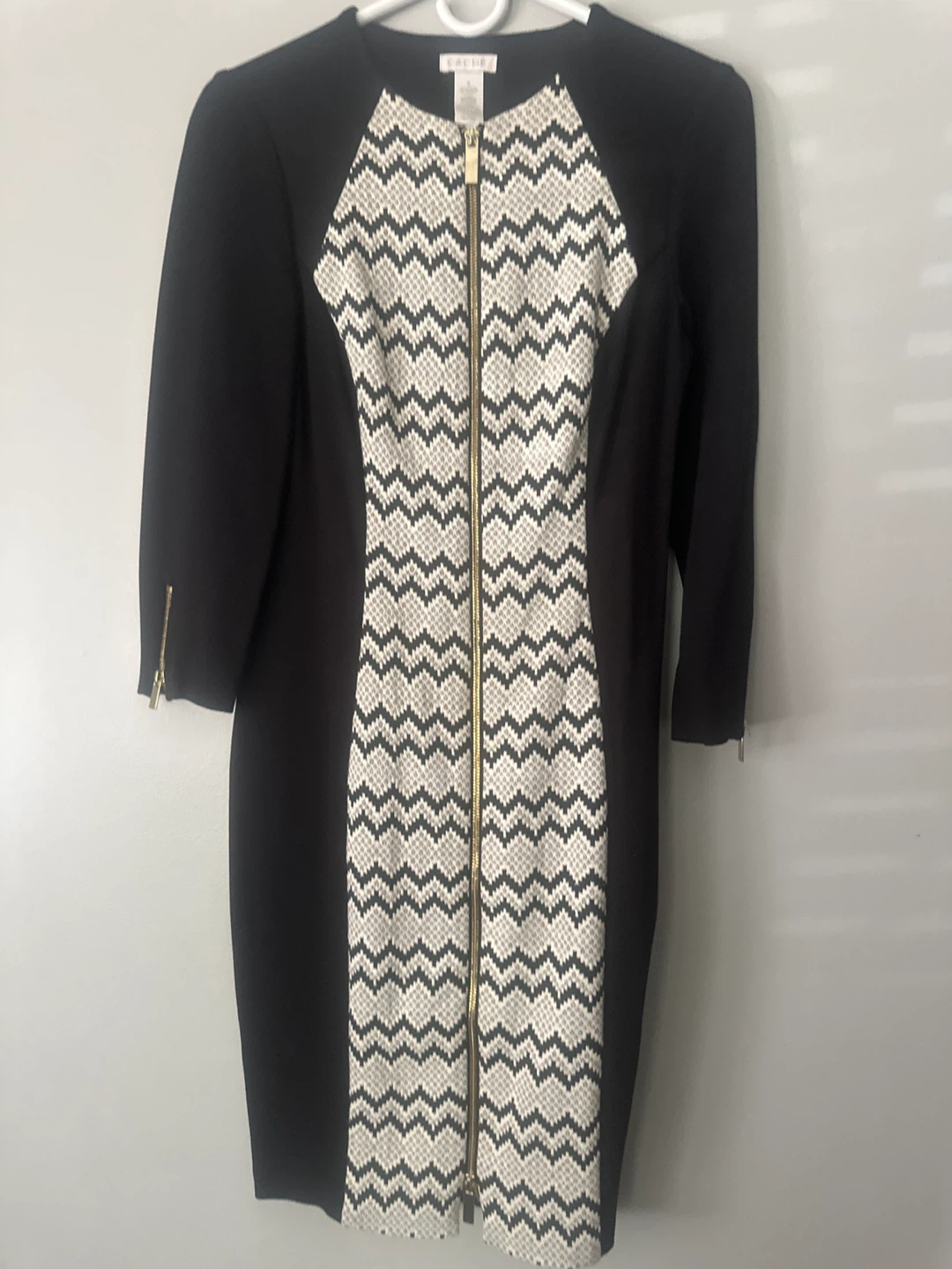 Cache Black and White Patterned Dress - photo 2