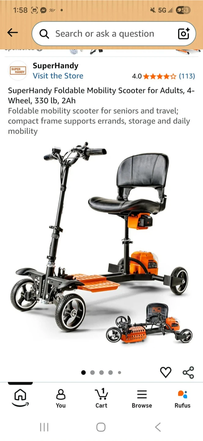 Superhandy Foldable Mobility Electric Scooter - photo 5