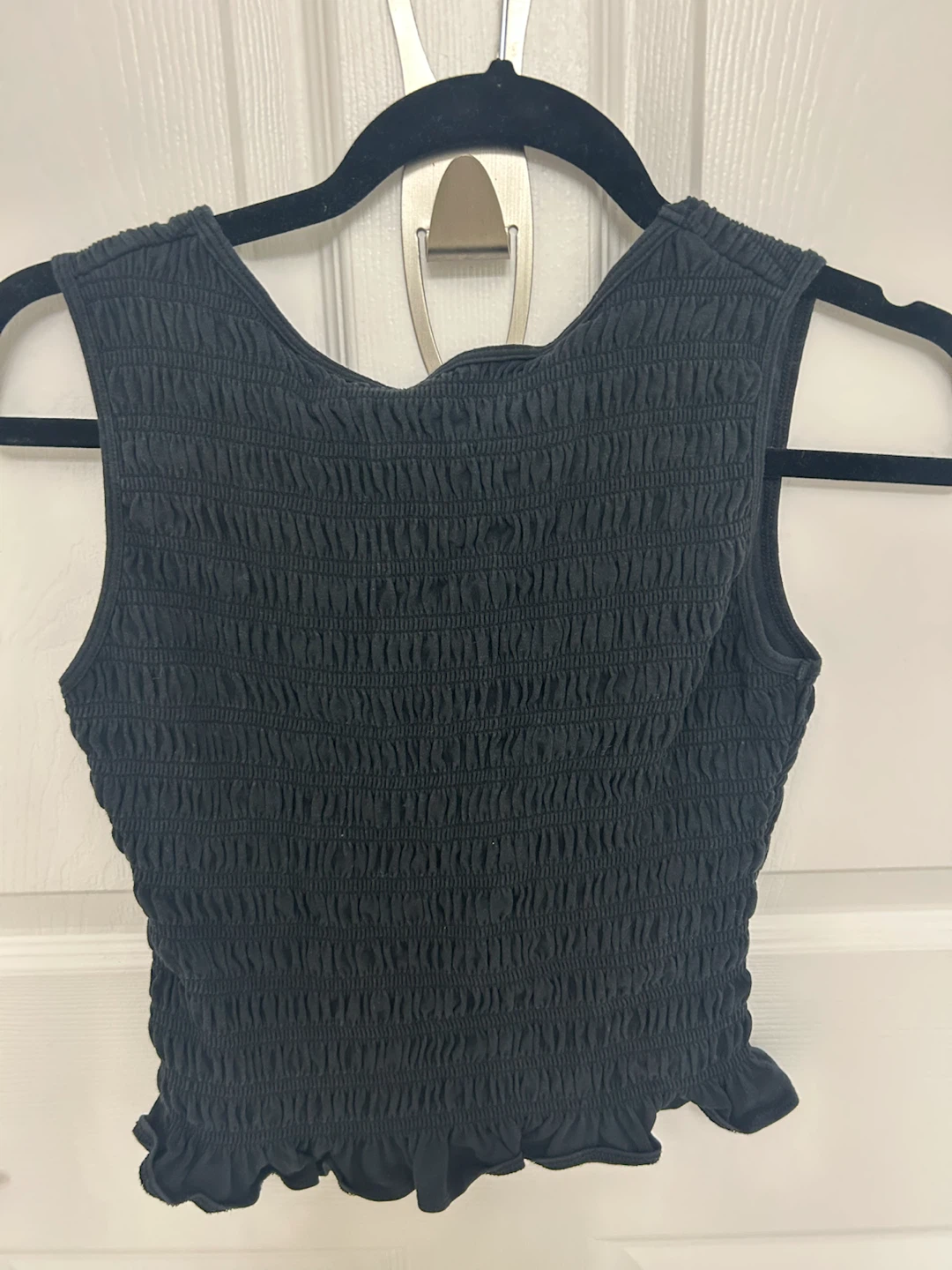 Abercrombie & Fitch black smocked tank top